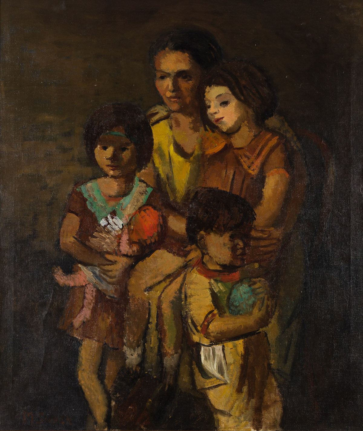 MOSES SOYER (1899-1974) Mother and Children.